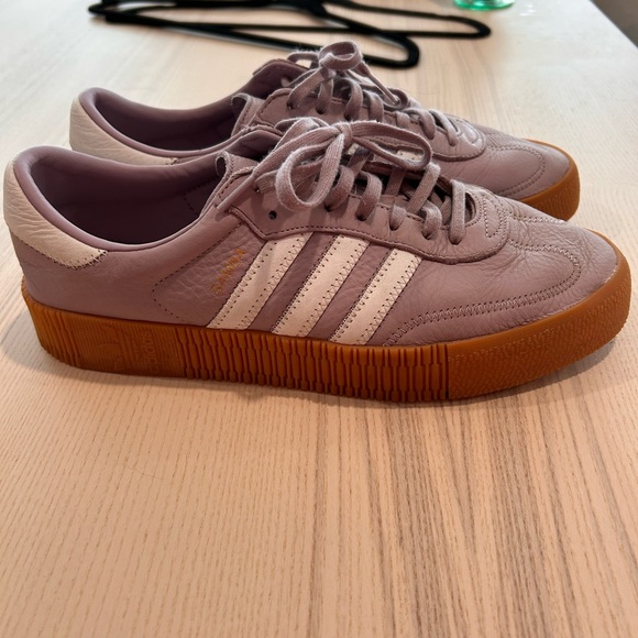 Adidas Sambae Lilac Leather Low-Top Sneakers - Picture 2 of 4